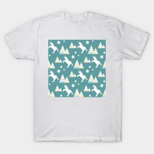 Unicorns, hills and stars pattern T-Shirt